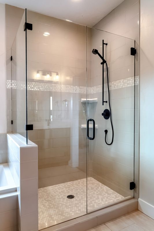 Modern Tile-Enclosed Shower